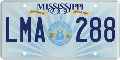 MS license plate LMA288