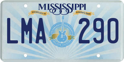 MS license plate LMA290