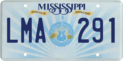 MS license plate LMA291