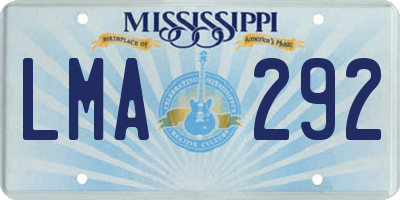 MS license plate LMA292