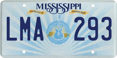 MS license plate LMA293