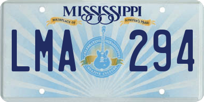 MS license plate LMA294