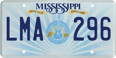 MS license plate LMA296