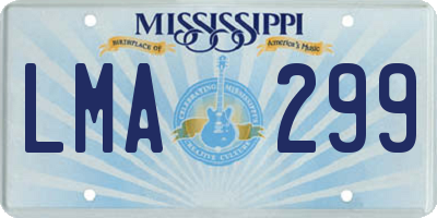 MS license plate LMA299