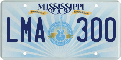 MS license plate LMA300