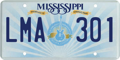 MS license plate LMA301