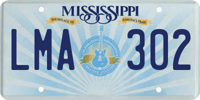 MS license plate LMA302