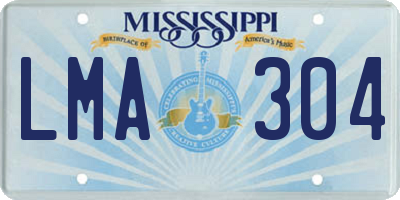 MS license plate LMA304