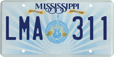 MS license plate LMA311