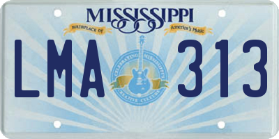 MS license plate LMA313
