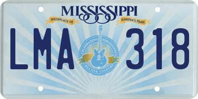 MS license plate LMA318