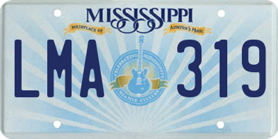 MS license plate LMA319