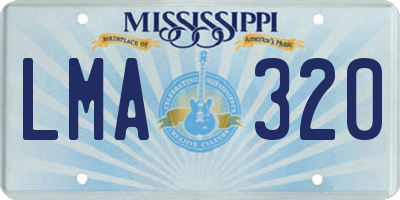 MS license plate LMA320
