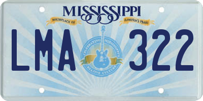 MS license plate LMA322