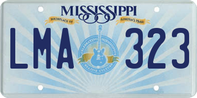 MS license plate LMA323