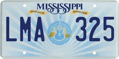 MS license plate LMA325