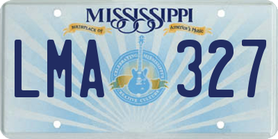 MS license plate LMA327