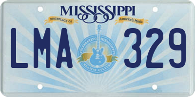 MS license plate LMA329