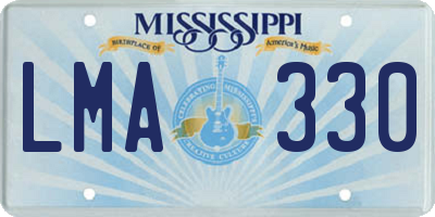MS license plate LMA330