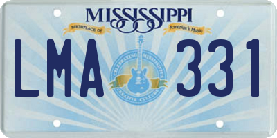 MS license plate LMA331