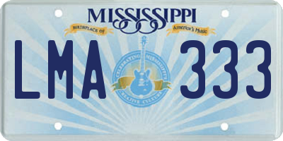 MS license plate LMA333