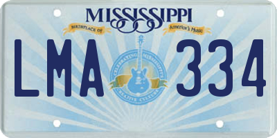 MS license plate LMA334