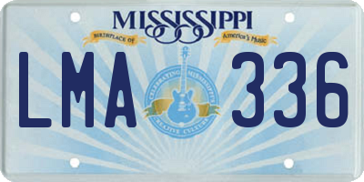 MS license plate LMA336