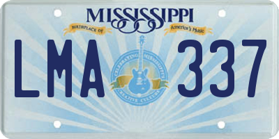 MS license plate LMA337