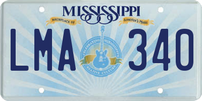 MS license plate LMA340
