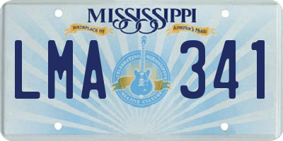 MS license plate LMA341