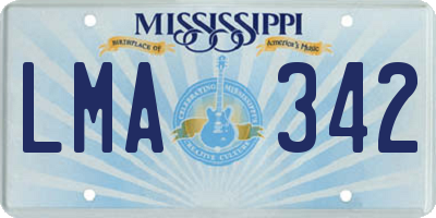 MS license plate LMA342