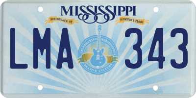 MS license plate LMA343