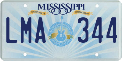 MS license plate LMA344