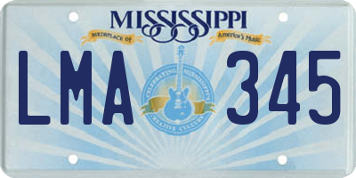 MS license plate LMA345