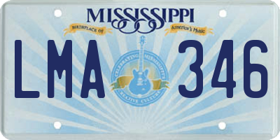MS license plate LMA346