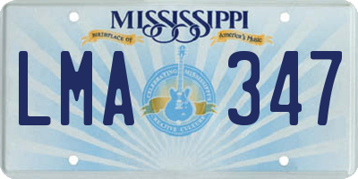 MS license plate LMA347
