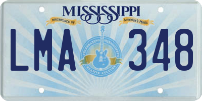 MS license plate LMA348