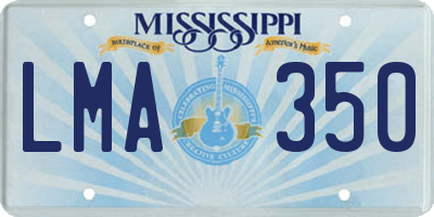 MS license plate LMA350