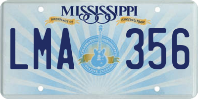 MS license plate LMA356
