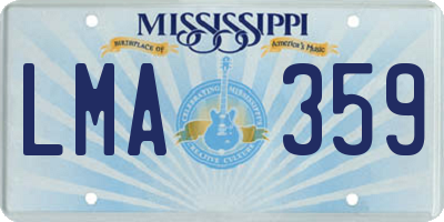 MS license plate LMA359