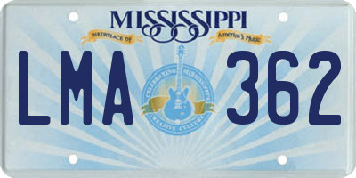 MS license plate LMA362