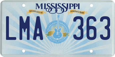 MS license plate LMA363