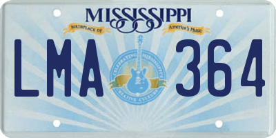 MS license plate LMA364