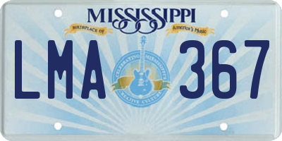 MS license plate LMA367