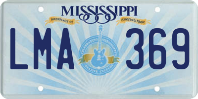 MS license plate LMA369