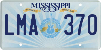 MS license plate LMA370