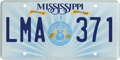 MS license plate LMA371
