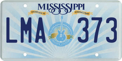 MS license plate LMA373