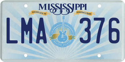 MS license plate LMA376