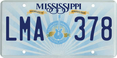 MS license plate LMA378